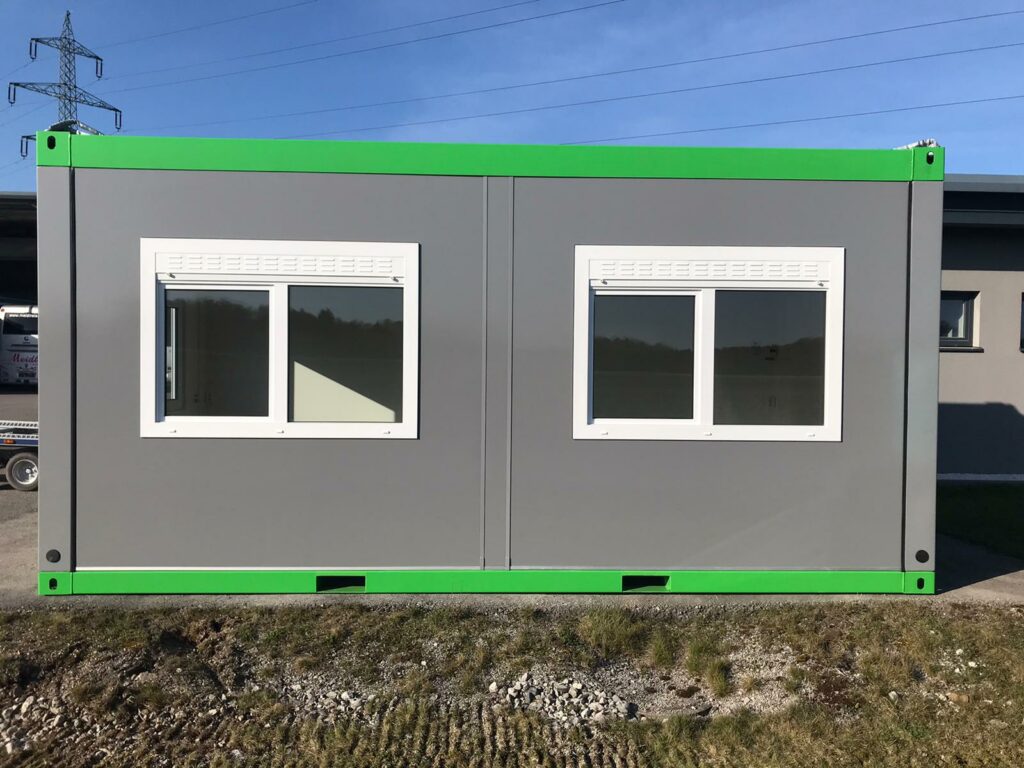 seitliche Ansicht eines Flex Unit Bürocontainer